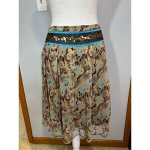 *Vintage* Free People silk floral boho‎ miniskirt size 0 BIN P